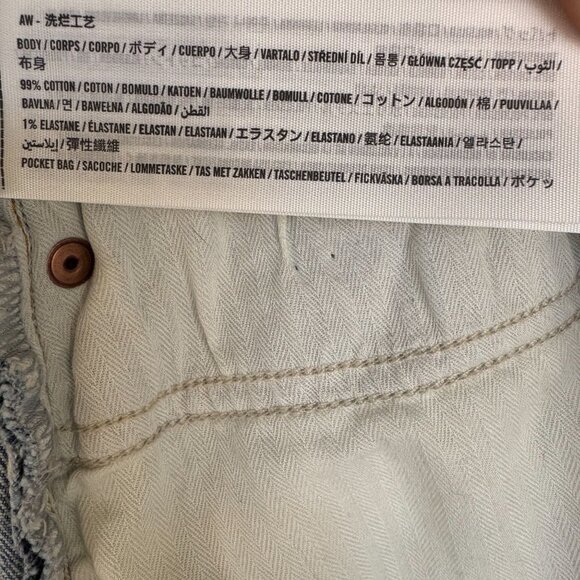 Abercrombie & Fitch Low Rise Baggy Light Blue Straight Leg Single Cuff Jeans - Picture 12 of 16